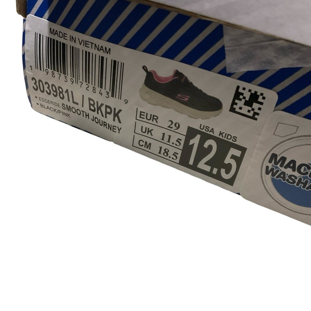 Skechers Girl’s Black/pink Running Shoes  Edgeride - Smooth Journey Size 12.5 - Picture 8 of 8